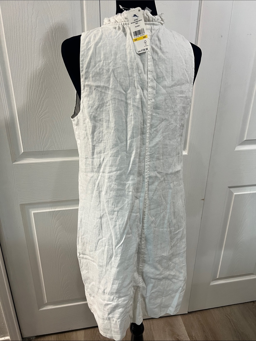 New Tommy Bahama Two Palms Double Ruffle Linen Dress - Picture 6 of 8